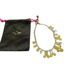 Kate Spade Bling Gold tone Jeweled Beautiful necklace with dust Bag